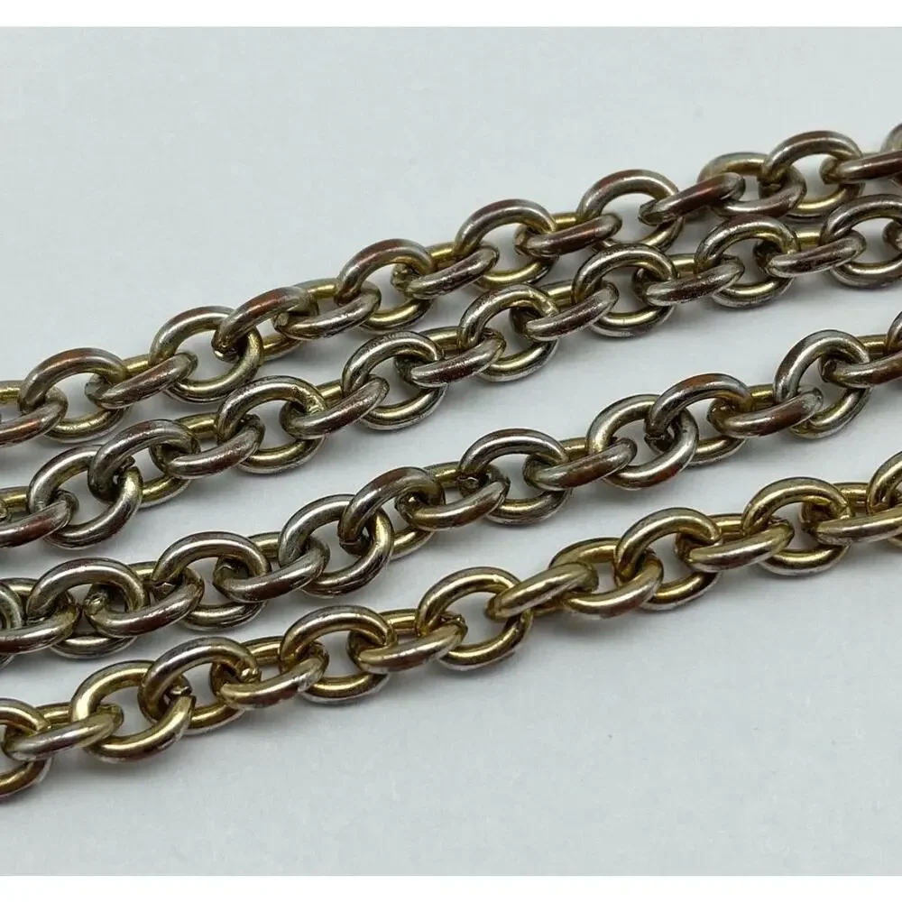 Vintage Juicy Couture Silver Gold Tone Enamel Rolo Chain Charm 19